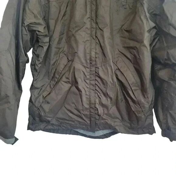 TRBN Women's Dark Moss Green Nylon Hooded Performance Windbreaker Rain Jacket - Picture 3 of 11